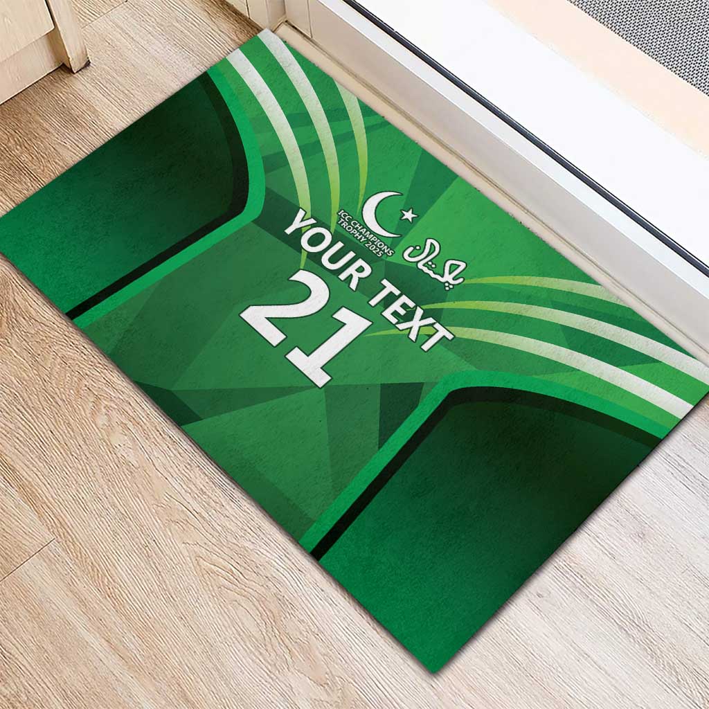 Pakistan Cricket Custom Rubber Doormat The Green Shirts with Sporty Pattern - Wonder Print Shop