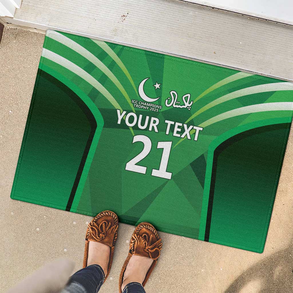 Pakistan Cricket Custom Rubber Doormat The Green Shirts with Sporty Pattern - Wonder Print Shop
