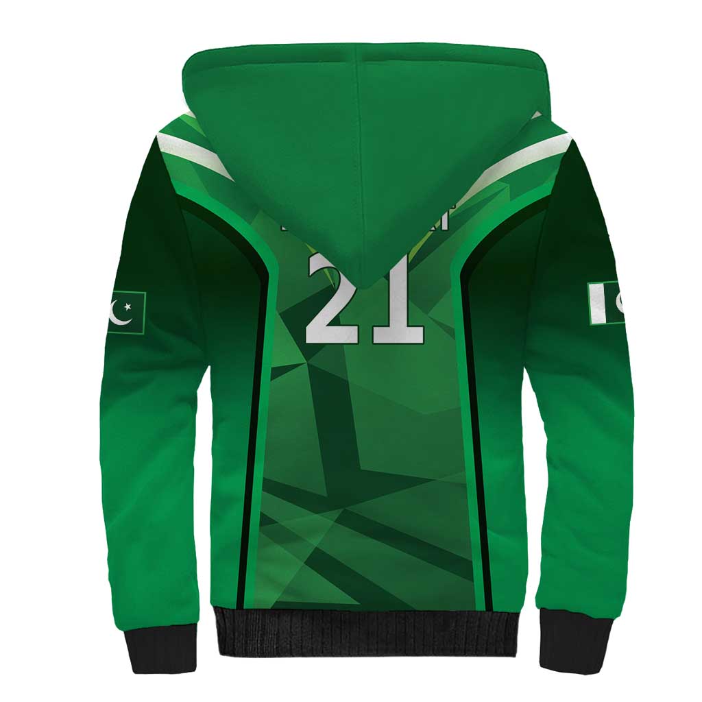 Pakistan Cricket Custom Sherpa Hoodie The Green Shirts with Sporty Pattern - Wonder Print Shop