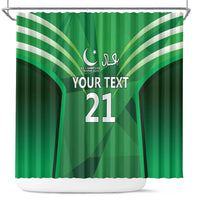 Pakistan Cricket Custom Shower Curtain The Green Shirts with Sporty Pattern