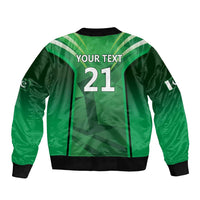 Pakistan Cricket Custom Sleeve Zip Bomber Jacket The Green Shirts with Sporty Pattern - Wonder Print Shop