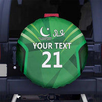 Pakistan Cricket Custom Spare Tire Cover The Green Shirts with Sporty Pattern - Wonder Print Shop