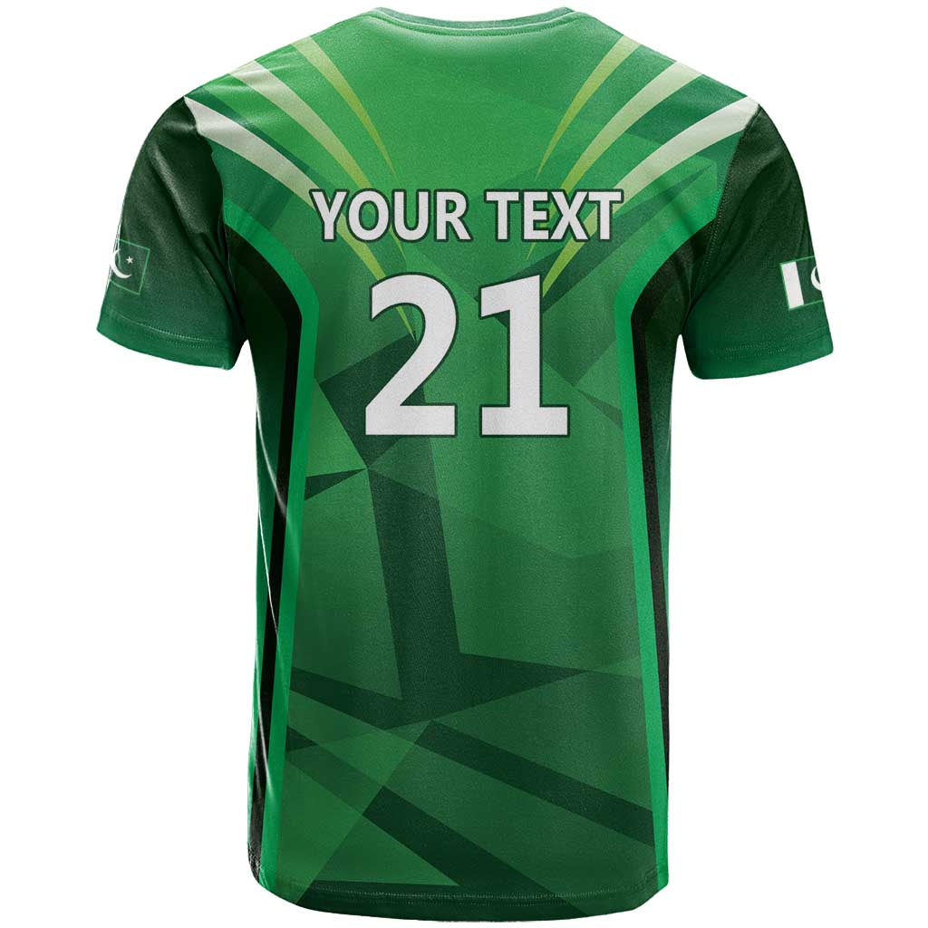 Pakistan Cricket Custom T Shirt The Green Shirts with Sporty Pattern - Wonder Print Shop