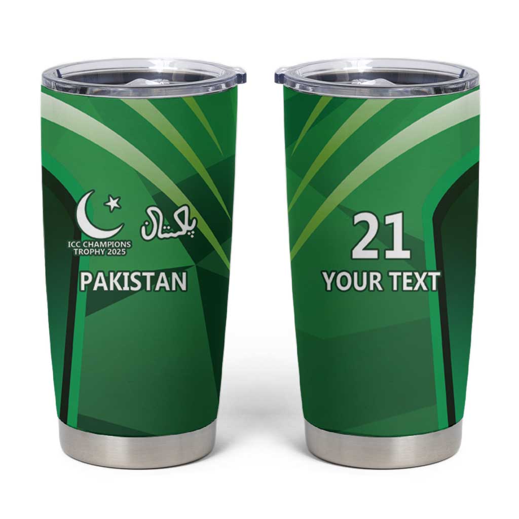 Pakistan Cricket Custom Tumbler Cup The Green Shirts with Sporty Pattern - Wonder Print Shop