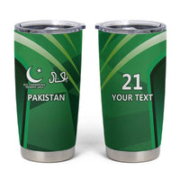 Pakistan Cricket Custom Tumbler Cup The Green Shirts with Sporty Pattern - Wonder Print Shop