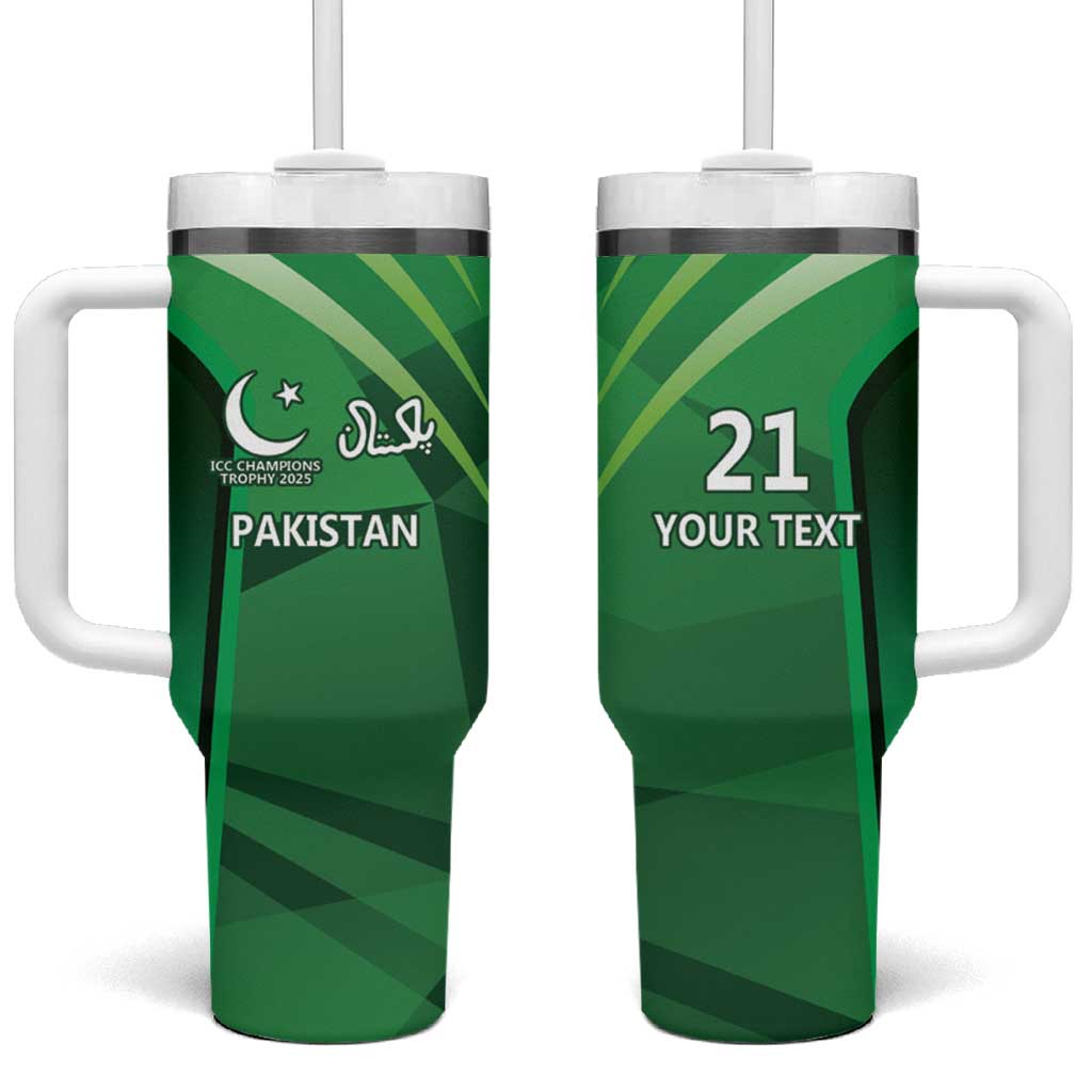 Pakistan Cricket Custom Tumbler With Handle The Green Shirts with Sporty Pattern - Wonder Print Shop