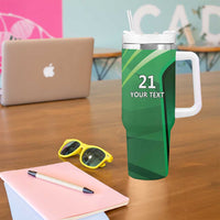Pakistan Cricket Custom Tumbler With Handle The Green Shirts with Sporty Pattern - Wonder Print Shop