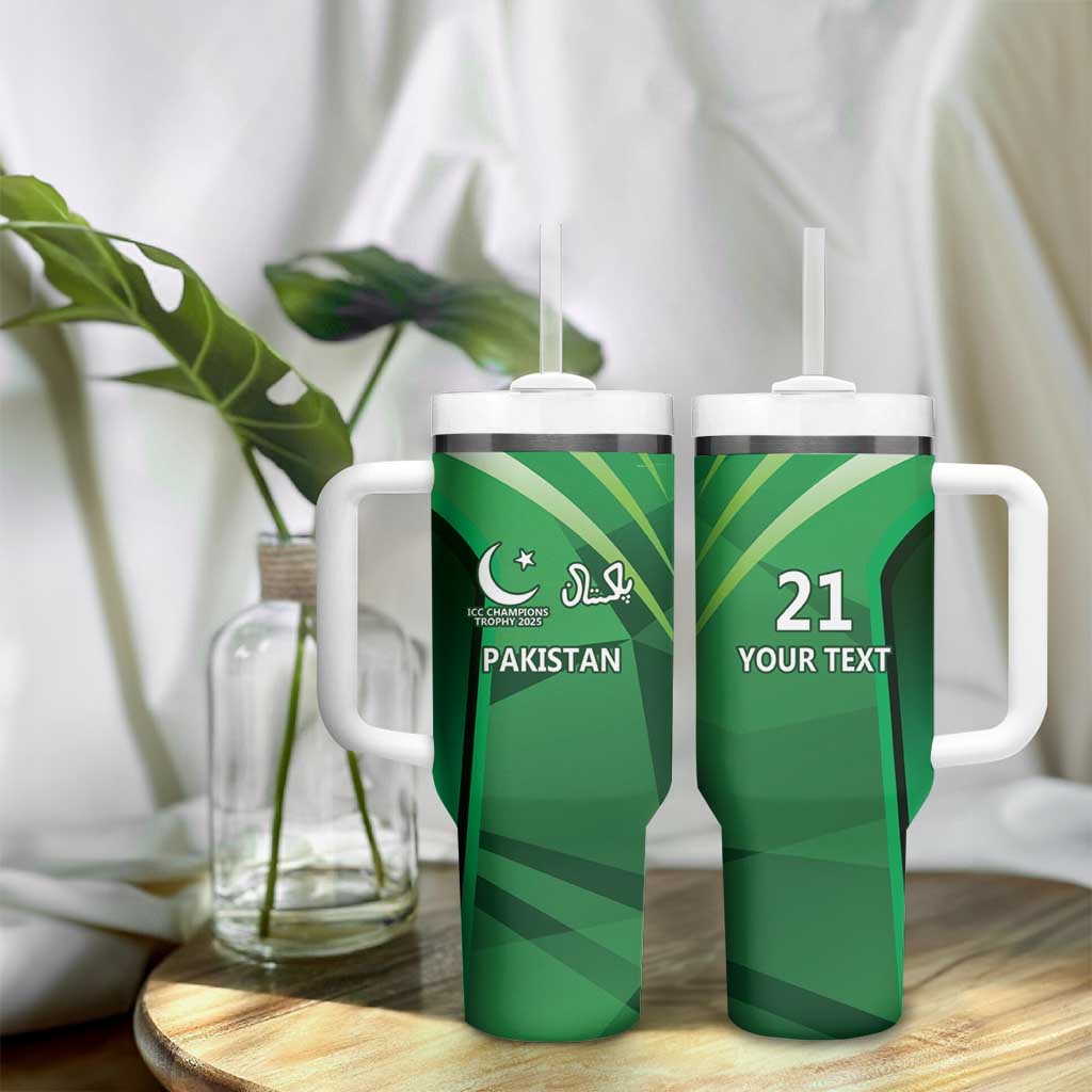 Pakistan Cricket Custom Tumbler With Handle The Green Shirts with Sporty Pattern - Wonder Print Shop