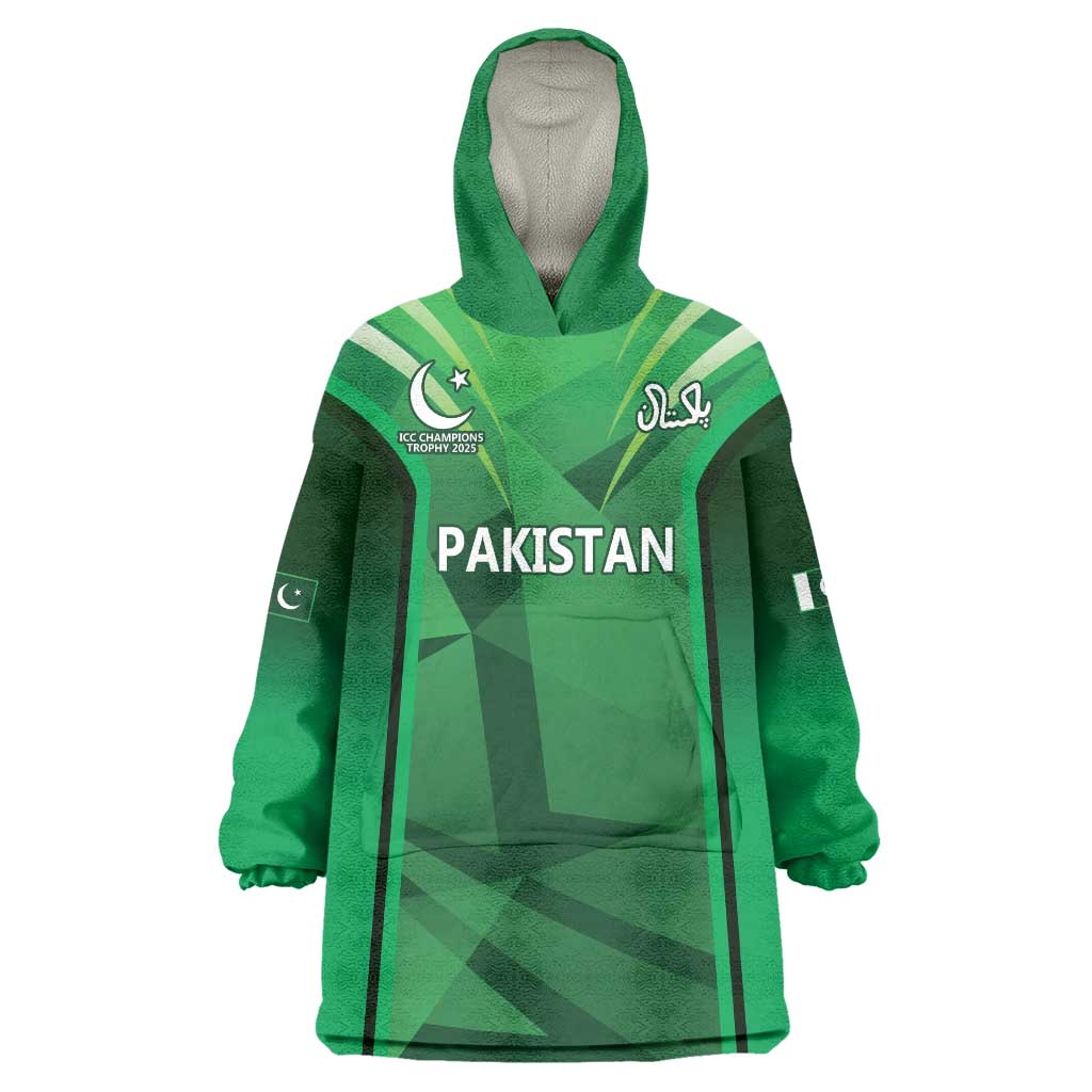 Pakistan Cricket Custom Wearable Blanket Hoodie The Green Shirts with Sporty Pattern - Wonder Print Shop