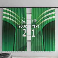Pakistan Cricket Custom Window Curtain The Green Shirts with Sporty Pattern - Wonder Print Shop