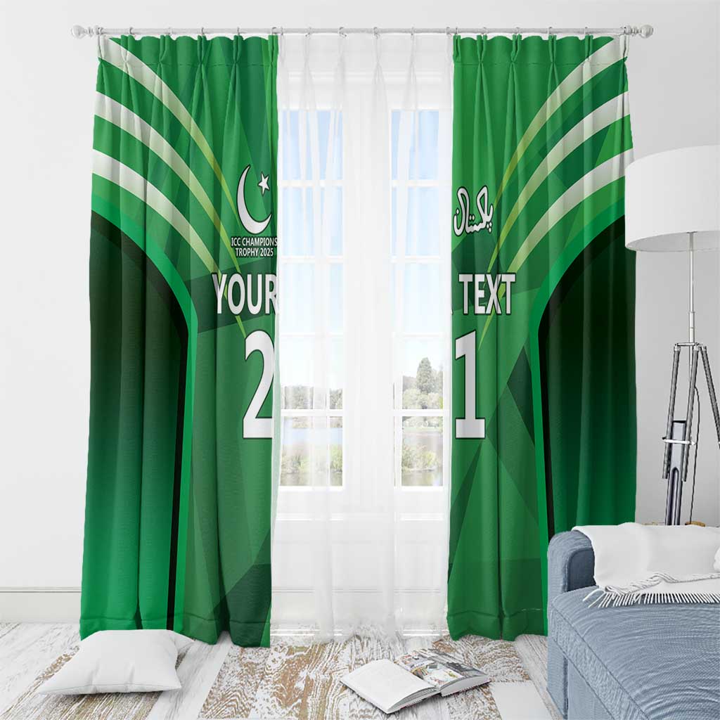 Pakistan Cricket Custom Window Curtain The Green Shirts with Sporty Pattern - Wonder Print Shop