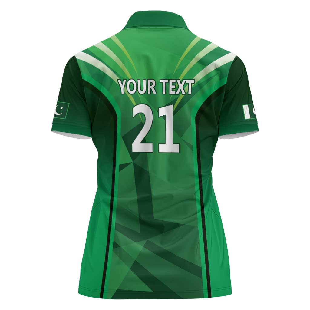 Pakistan Cricket Custom Women Polo Shirt The Green Shirts with Sporty Pattern - Wonder Print Shop