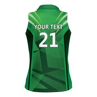 Pakistan Cricket Custom Women Sleeveless Polo Shirt The Green Shirts with Sporty Pattern - Wonder Print Shop