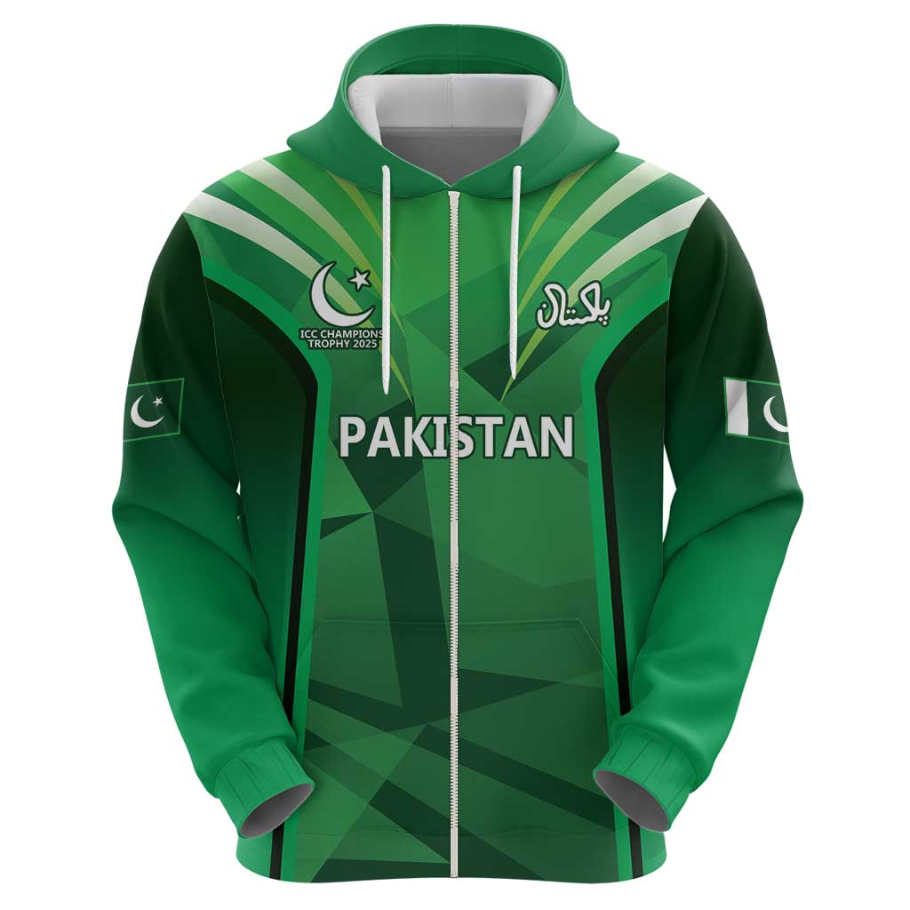 Pakistan Cricket Custom Zip Hoodie The Green Shirts with Sporty Pattern - Wonder Print Shop