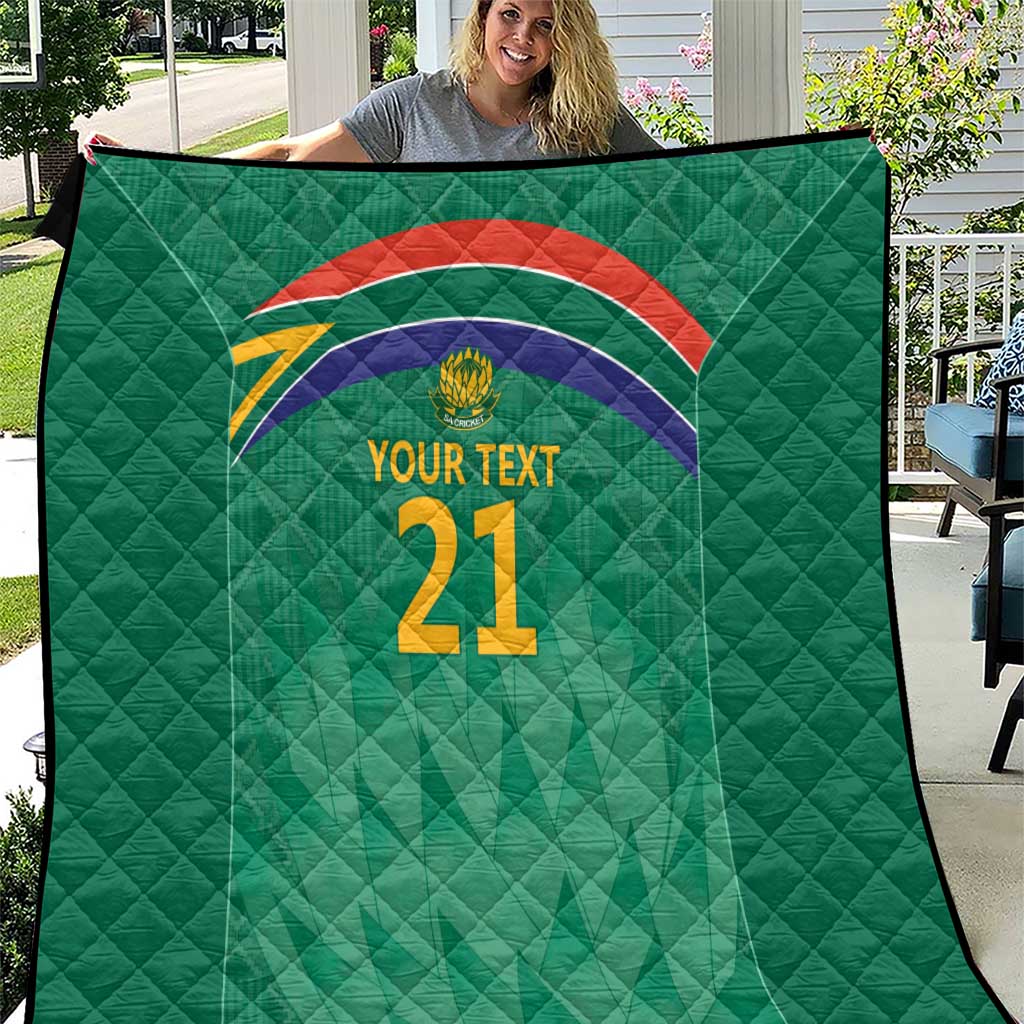 South Africa Cricket Custom Quilt Proteas Green - Wonder Print Shop