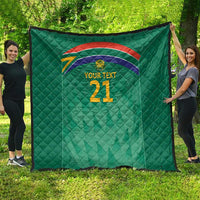 South Africa Cricket Custom Quilt Proteas Green - Wonder Print Shop