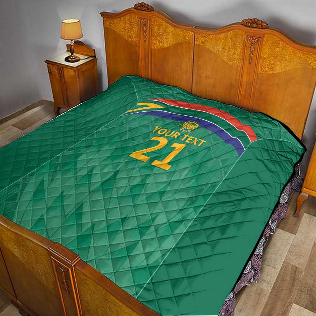 South Africa Cricket Custom Quilt Proteas Green - Wonder Print Shop
