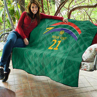 South Africa Cricket Custom Quilt Proteas Green - Wonder Print Shop