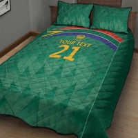 South Africa Cricket Custom Quilt Bed Set Proteas Green - Wonder Print Shop