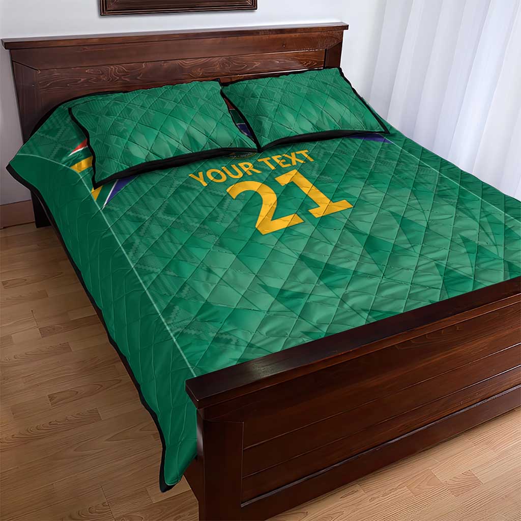 South Africa Cricket Custom Quilt Bed Set Proteas Green - Wonder Print Shop