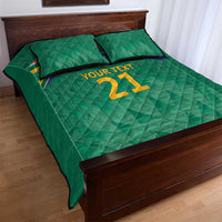 South Africa Cricket Custom Quilt Bed Set Proteas Green - Wonder Print Shop