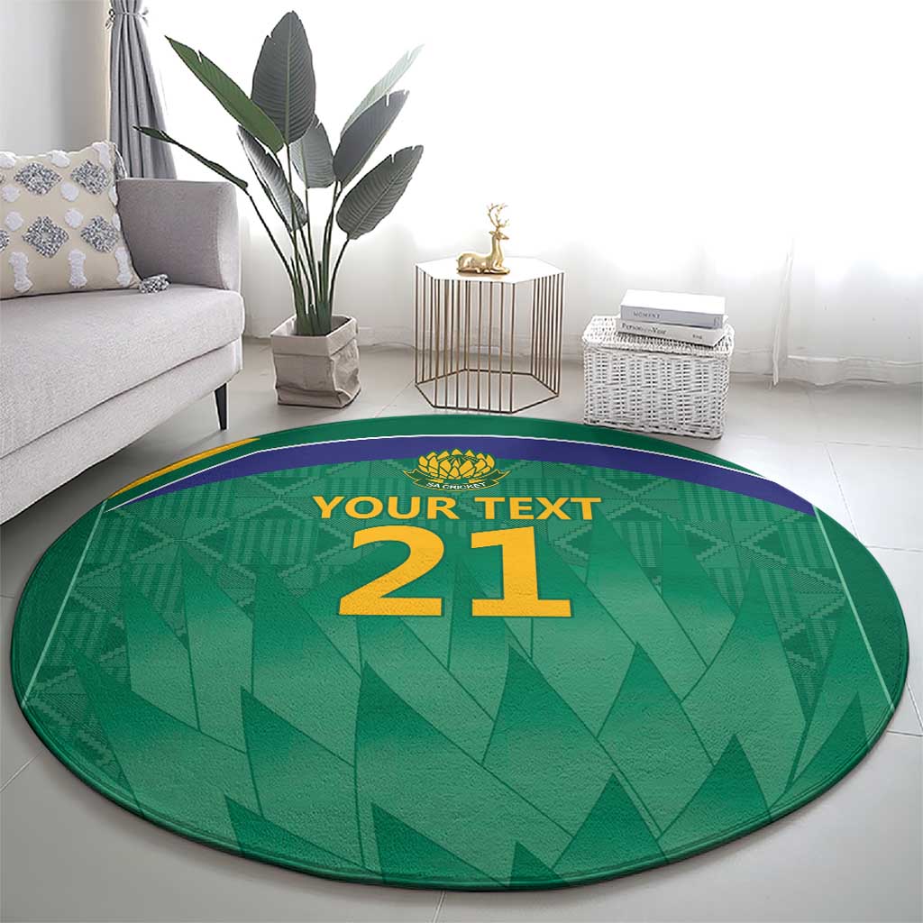 South Africa Cricket Custom Round Carpet Proteas Green