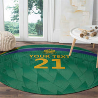 South Africa Cricket Custom Round Carpet Proteas Green