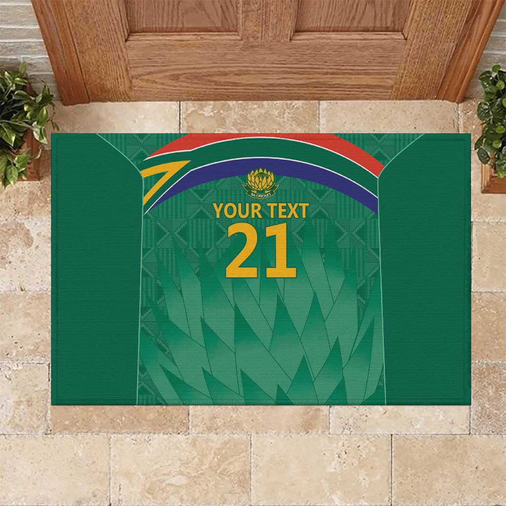 South Africa Cricket Custom Rubber Doormat Proteas Green - Wonder Print Shop