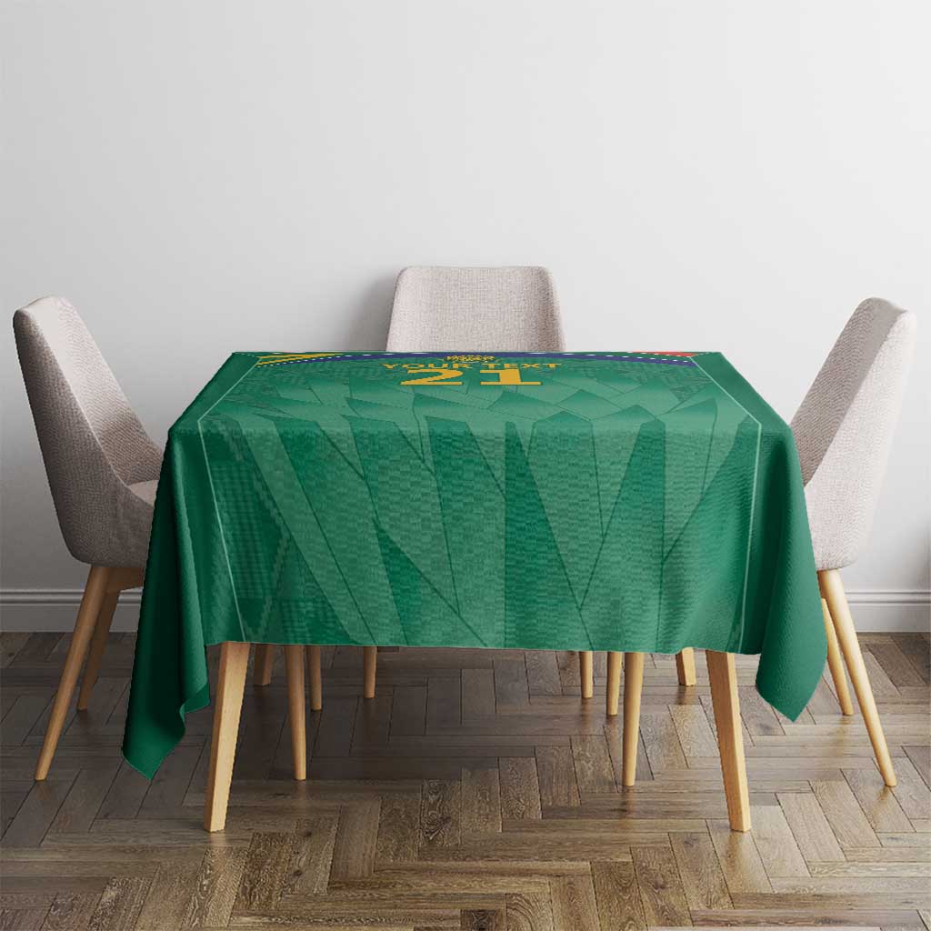 South Africa Cricket Custom Tablecloth Proteas Green - Wonder Print Shop