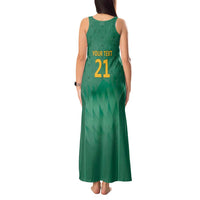 South Africa Cricket Custom Tank Maxi Dress Proteas Green - Wonder Print Shop