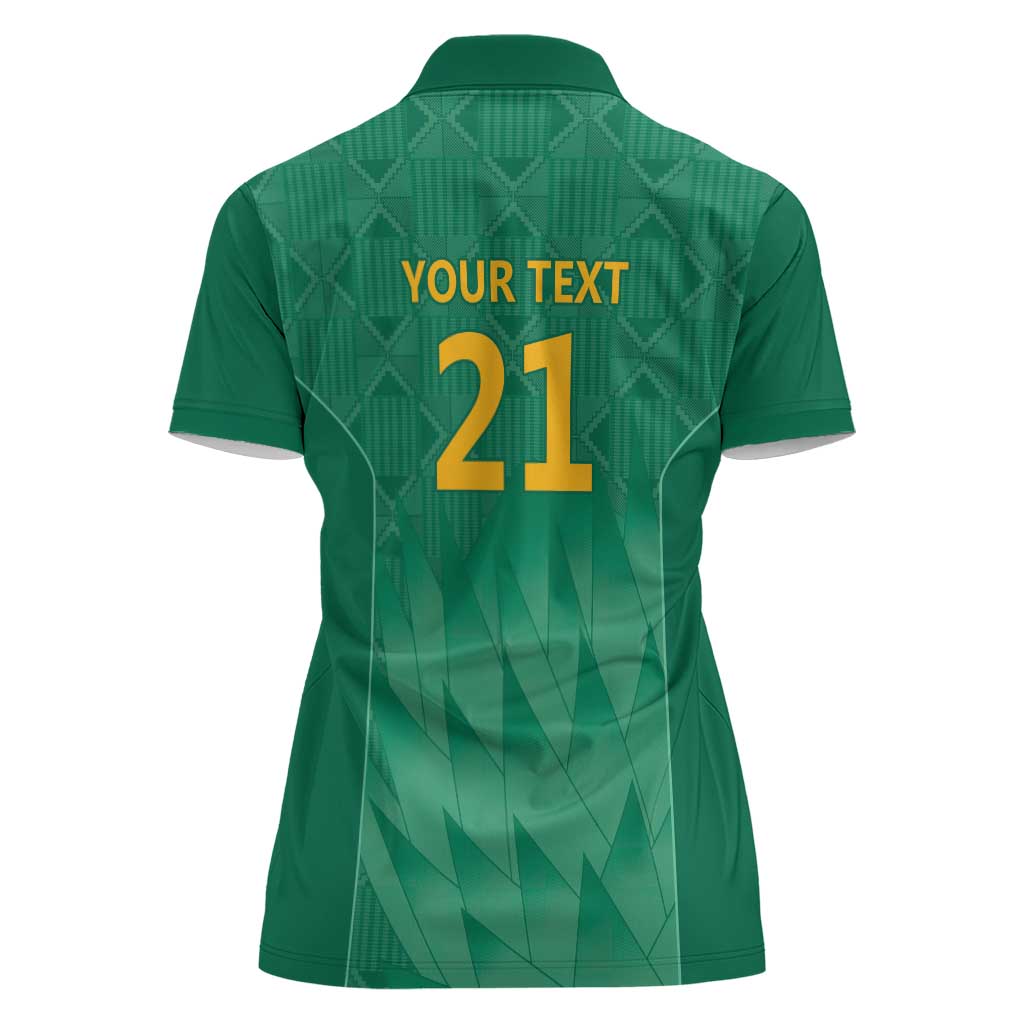 South Africa Cricket Custom Women Polo Shirt Proteas Green - Wonder Print Shop