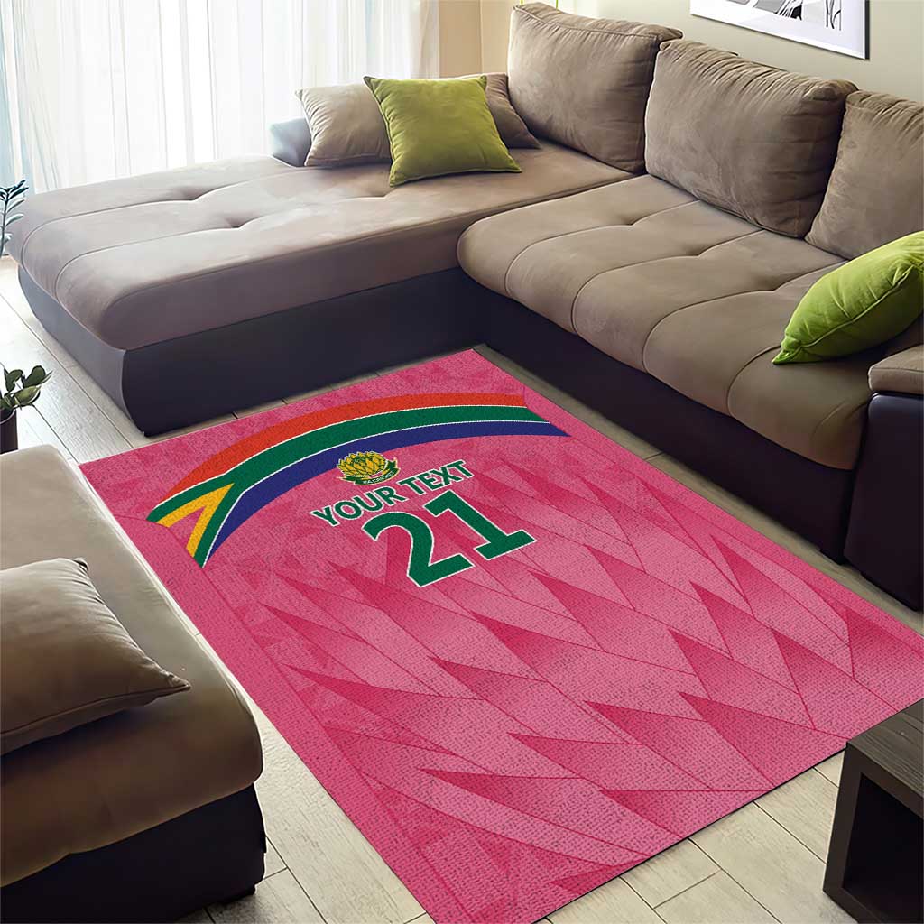 South Africa Cricket Custom Area Rug Proteas Pink LT9 - Wonder Print Shop