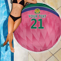 South Africa Cricket Custom Beach Blanket Proteas Pink LT9 - Wonder Print Shop