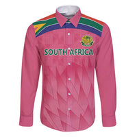 South Africa Cricket Custom Family Matching Puletasi and Hawaiian Shirt Proteas Pink - Wonder Print Shop