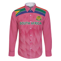 South Africa Cricket Custom Family Matching Short Sleeve Bodycon Dress and Hawaiian Shirt Proteas Pink - Wonder Print Shop