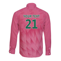 South Africa Cricket Custom Long Sleeve Button Shirt Proteas Pink - Wonder Print Shop