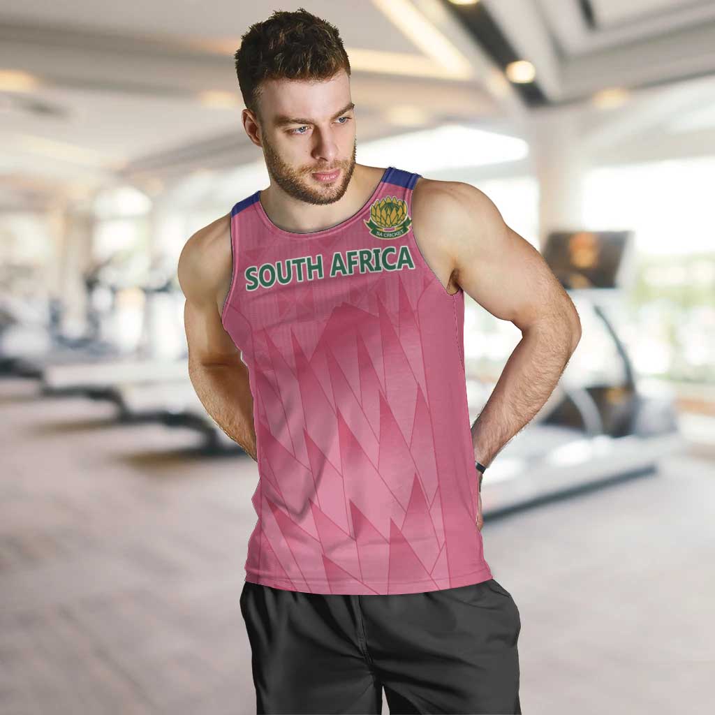 South Africa Cricket Custom Men Tank Top Proteas Pink - Wonder Print Shop