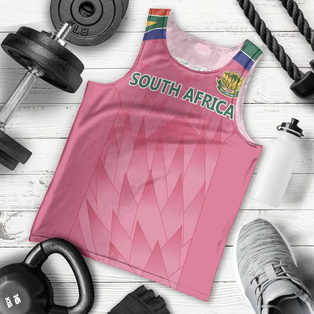 South Africa Cricket Custom Men Tank Top Proteas Pink - Wonder Print Shop