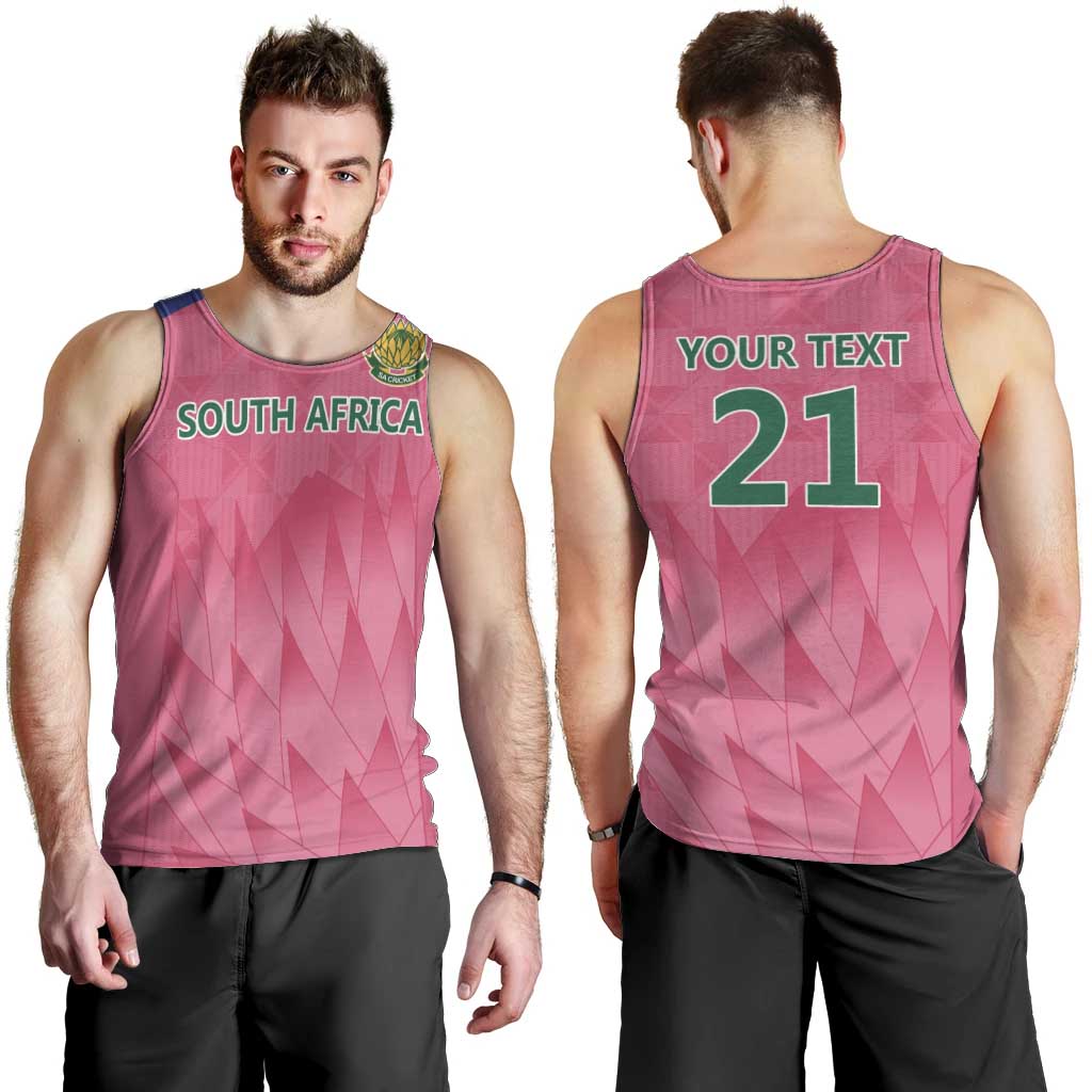 South Africa Cricket Custom Men Tank Top Proteas Pink - Wonder Print Shop
