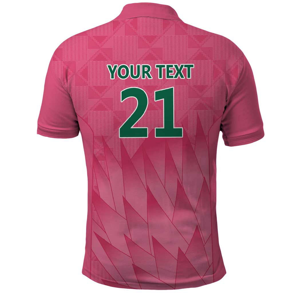 South Africa Cricket Custom Polo Shirt Proteas Pink - Wonder Print Shop