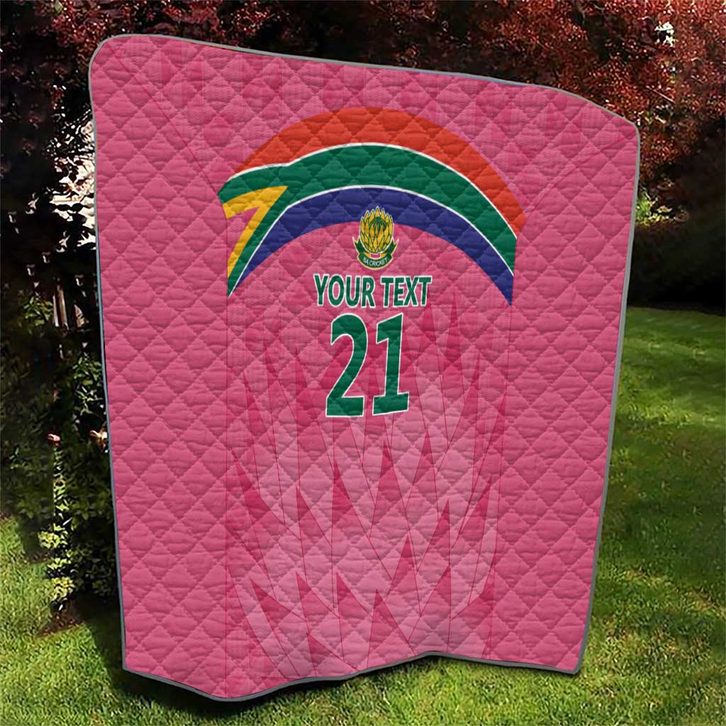 South Africa Cricket Custom Quilt Proteas Pink - Wonder Print Shop