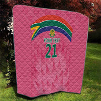 South Africa Cricket Custom Quilt Proteas Pink - Wonder Print Shop