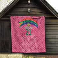South Africa Cricket Custom Quilt Proteas Pink - Wonder Print Shop