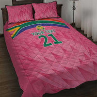 South Africa Cricket Custom Quilt Bed Set Proteas Pink - Wonder Print Shop