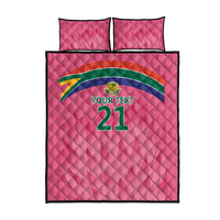 South Africa Cricket Custom Quilt Bed Set Proteas Pink - Wonder Print Shop