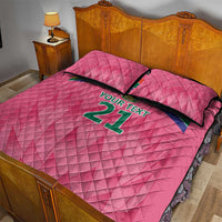 South Africa Cricket Custom Quilt Bed Set Proteas Pink - Wonder Print Shop