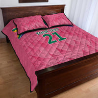 South Africa Cricket Custom Quilt Bed Set Proteas Pink - Wonder Print Shop