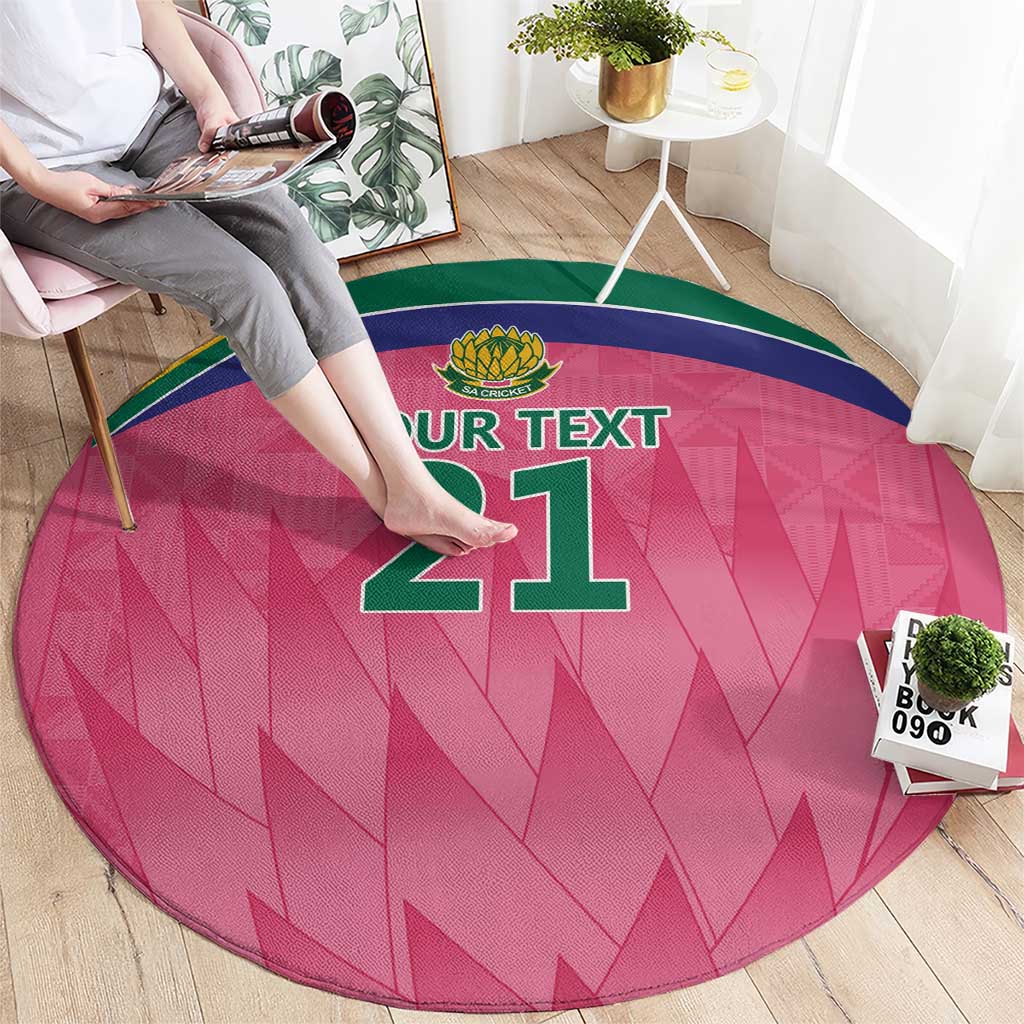 South Africa Cricket Custom Round Carpet Proteas Pink