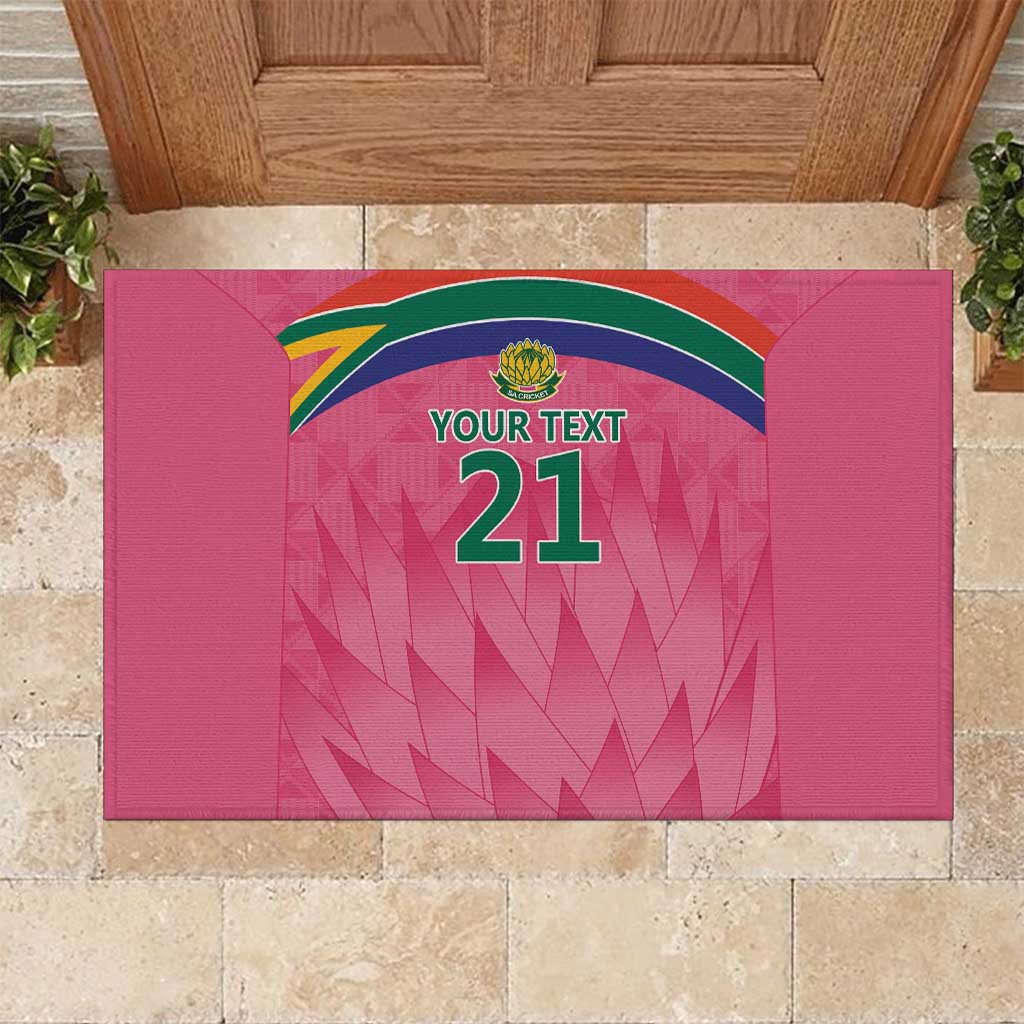 South Africa Cricket Custom Rubber Doormat Proteas Pink - Wonder Print Shop