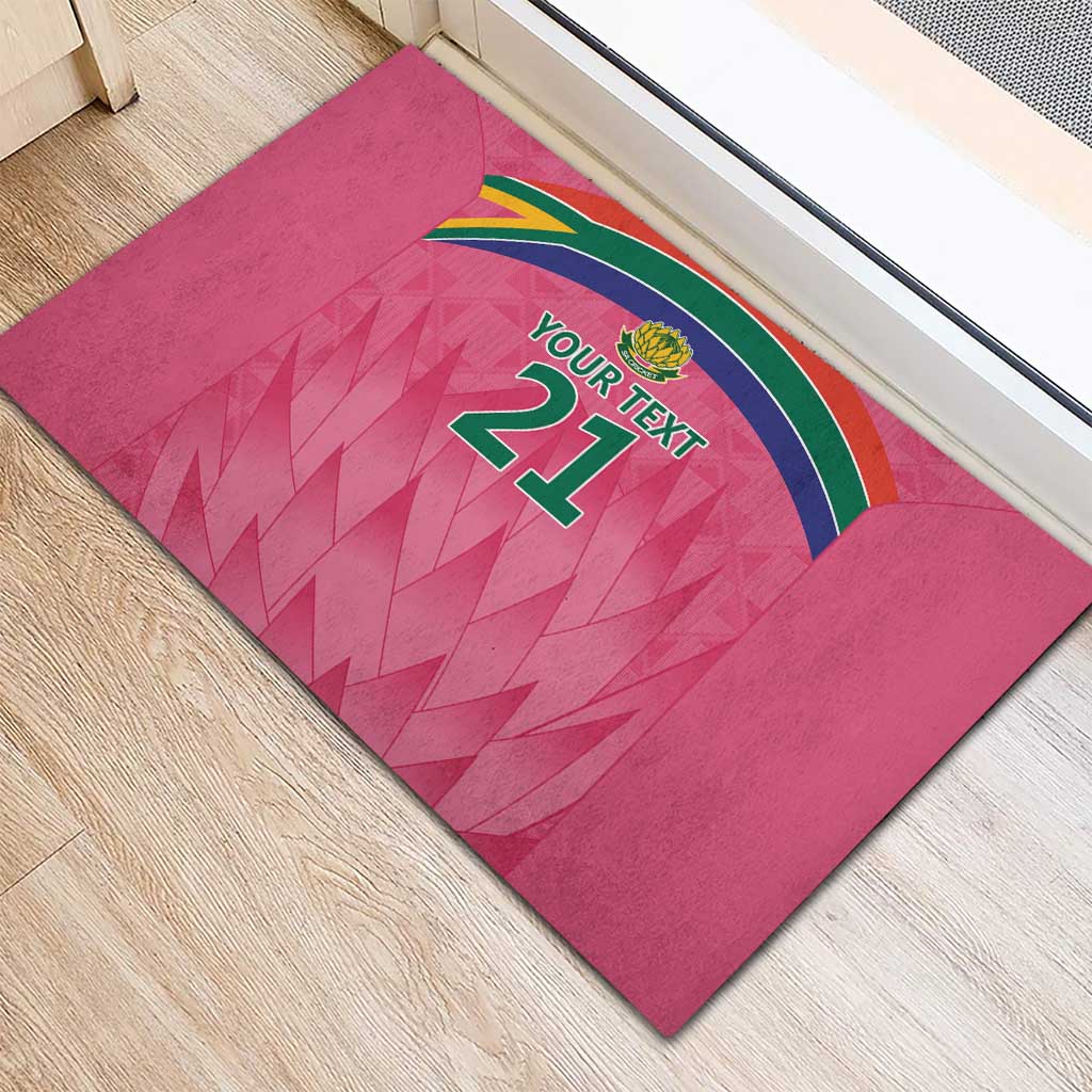 South Africa Cricket Custom Rubber Doormat Proteas Pink - Wonder Print Shop